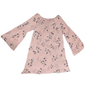 West Loop Women’s Large Floral Shift Dress W Bell Sleeves Feminine Cute Comfort